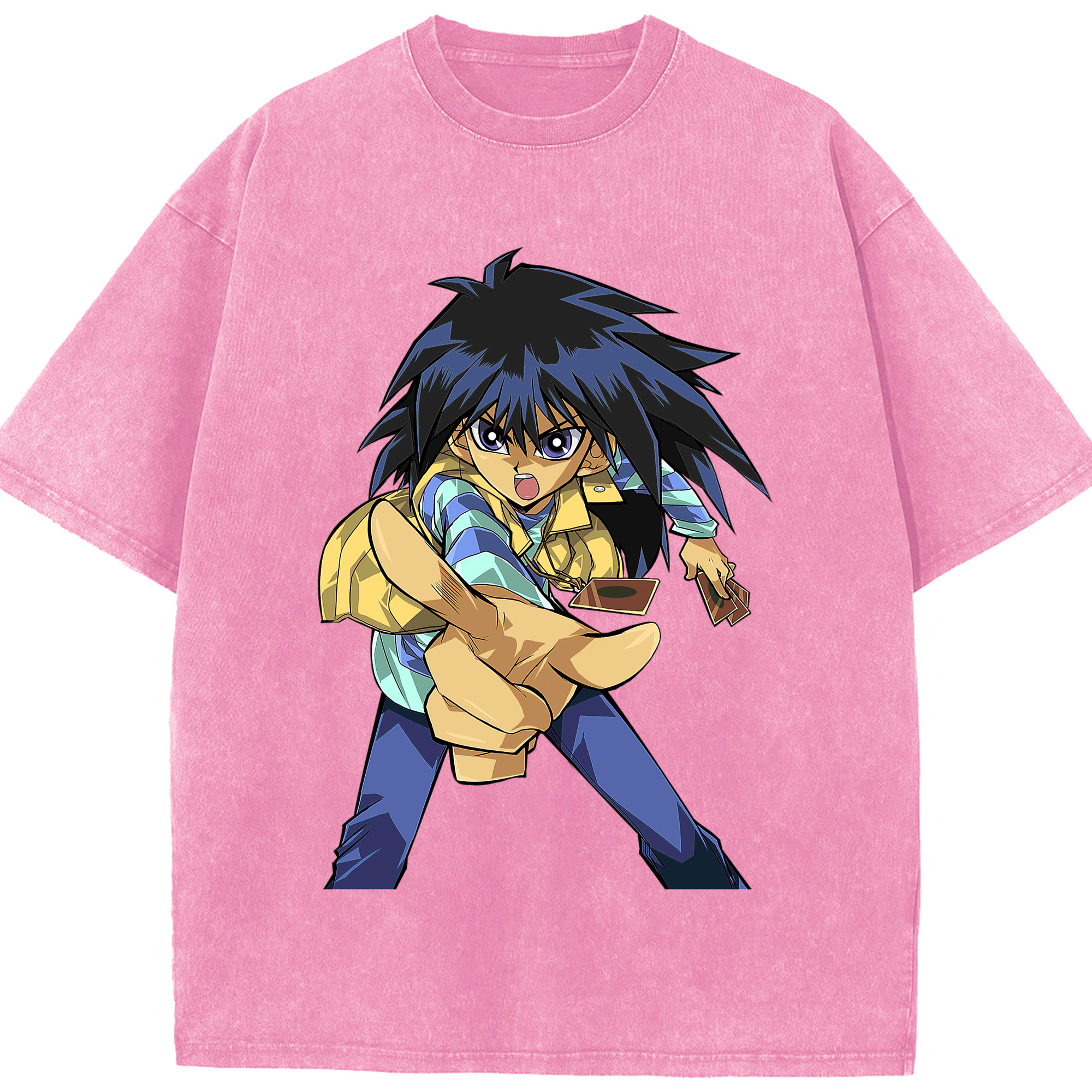 （画像用） 遊☆戯☆王 Yu-Gi-Oh! 綿100% ヴィンテージ風 半袖Tシャツ（フロントプリント）
